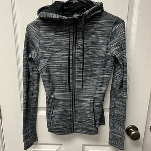 Lululemon Hooded Define Jacket *Nulu - Heathered Black/White/Black - Sz 4